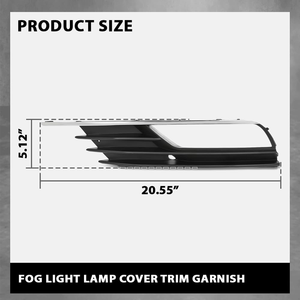 G-PLUS Fog Light Lamp Cover Trim Pair Compatible with Audi A3/A3 Quattro 2015-2016 8V5807682A9B9