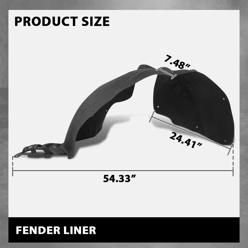 G-PLUS Fender Liner Inner Left Compatible with Cadillac XT4 (submodel: Luxury, Premium Luxury, Sport) 2019-2023 84557829, GM1248306 Front Driver Side Black