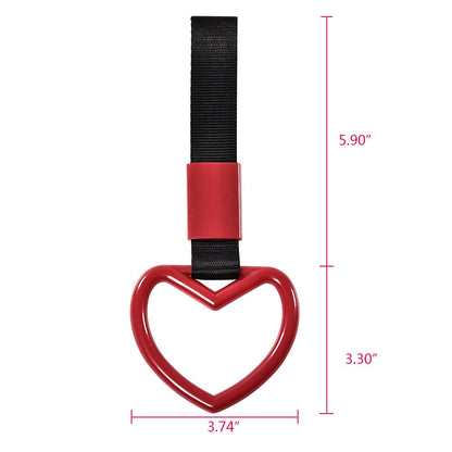 G-PLUS JDM Tsurikawa Ring Heart Subway Train Bus Car Handle Hand Straps Drift Charm,Rear Bumper Warning Ring (Red)