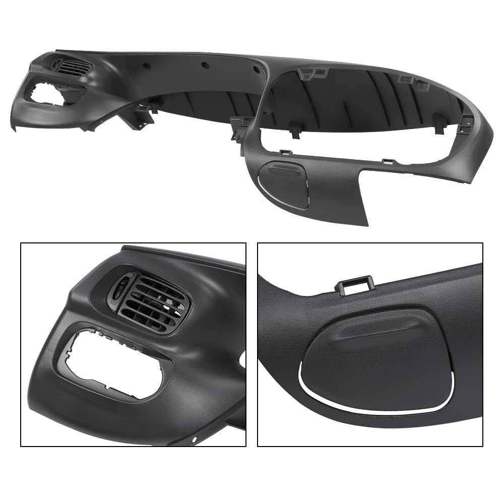 G-PLUS Dash Pad Bezel Graphite & Center Dash Radio Bezel Fit Ford F150 / Ford Expedition 1997-2003 Gray