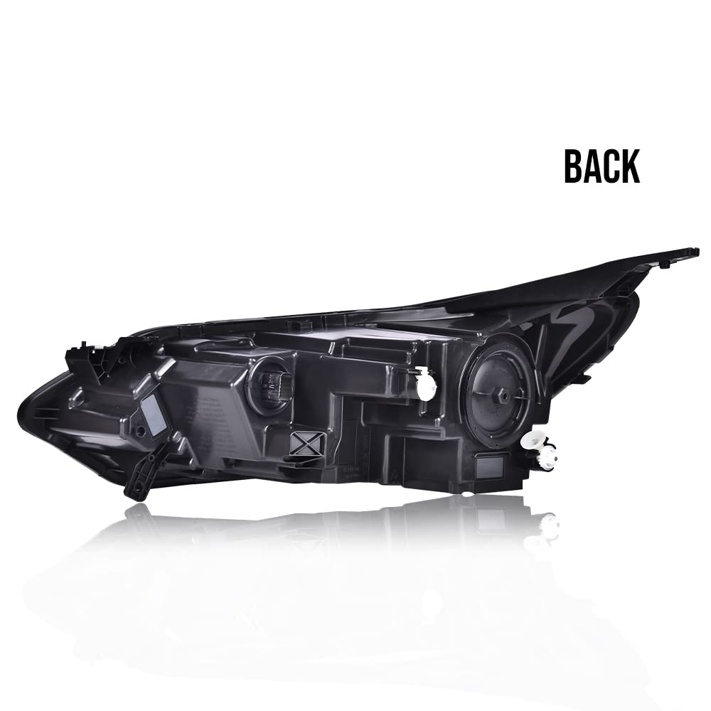 G-PLUS LED Headlight Assembly Compatible with Chevy Equinox 2018 2019 2020 w/Factory HID/Xenon,Passenger Right Headlamp Clear Lens Black Housing Amber Reflector Bumper Headlamps,faros delanteros