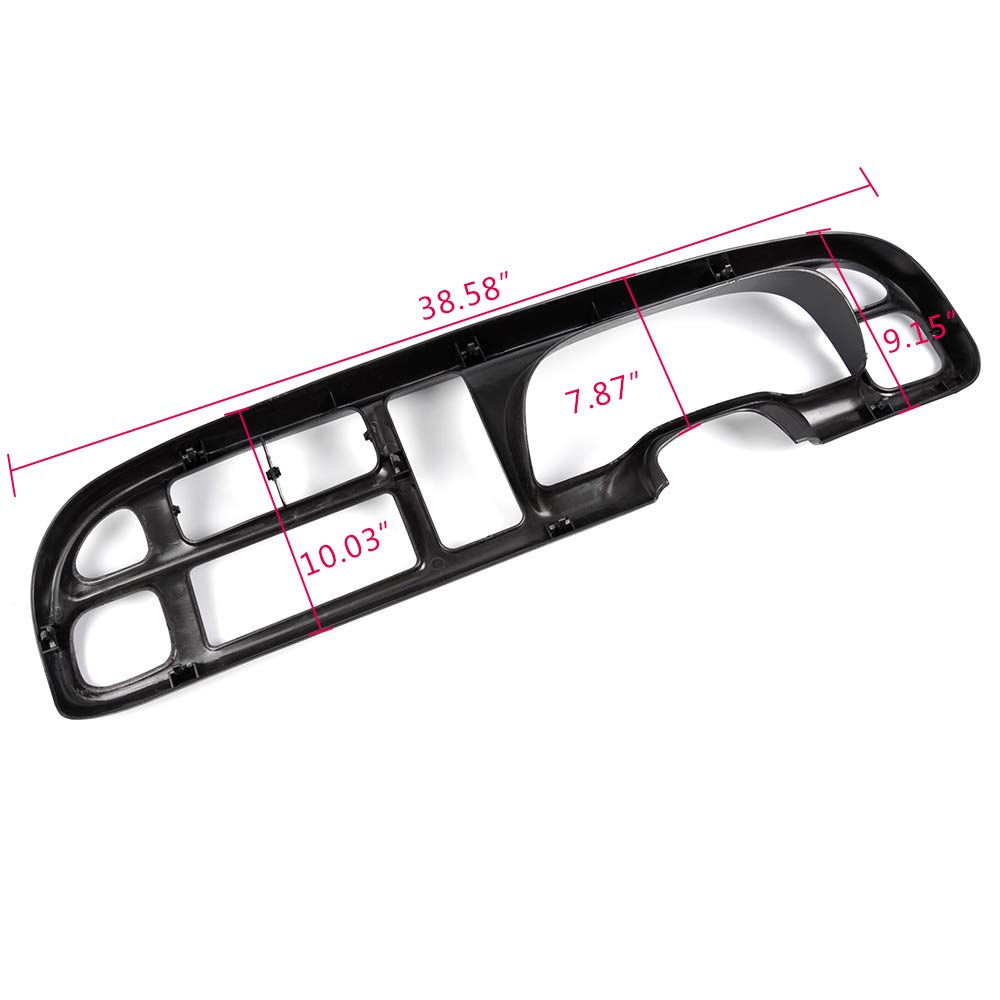 G-PLUS Dash Cover Bezel With 8 Clips Compatible with Dodge Ram 1500 1998-2001/ Ram 2500 3500 1998-2002#5GK51DX9AA, 5EU11DX9AB, 68042746AC, 998-15163 Dashboard Panel