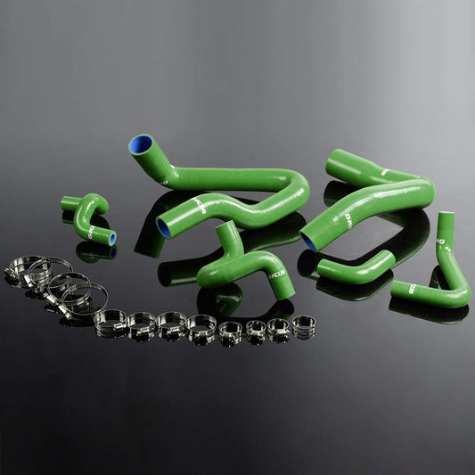 G-PLUS Silicone Radiator Coolant Hose Pipe Kit Clamps Compatible With 1979-1983 Ford Mustang V8/V6 MT/1986-1993 Mustang GT LX Cobra 5.0, Green