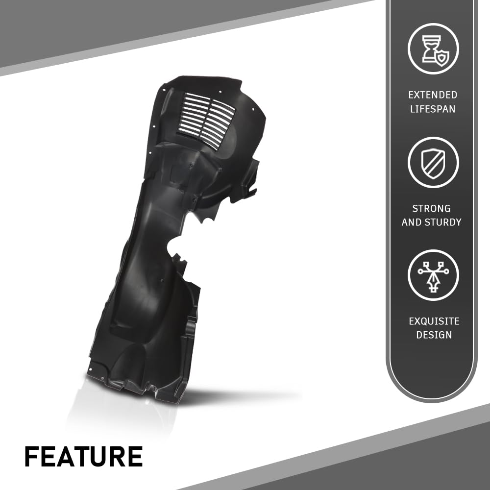 G-PLUS Front Right Side Fender Liner Splash Shield Compatible with Jaguar XJ XJR X351 2010-2019 Black