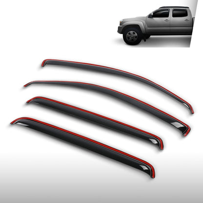 G-PLUS in-Channel Auto Vent Window Visor 4pcs Compatible with Toyota Tacoma Double Cab 2005-2015 Not Fit Access Cab in-Channel Rain Guards Smoke