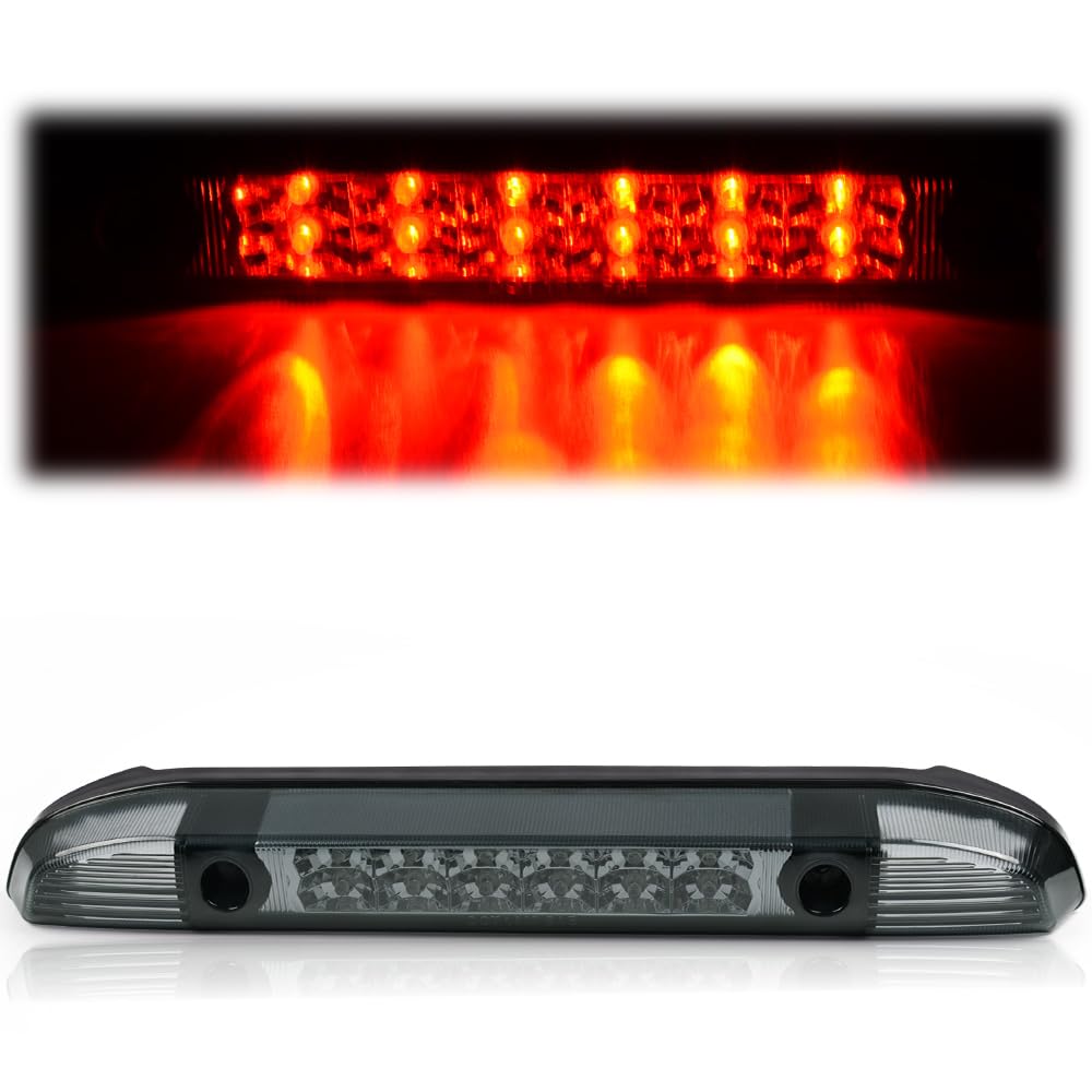 G-PLUS LED 3rd Brake Light Compatible with Nissan Frontier Pickup 2001 2002 2003 2004 3rd High Mount Stop Lamp, Smoky Lens Chrome Housing