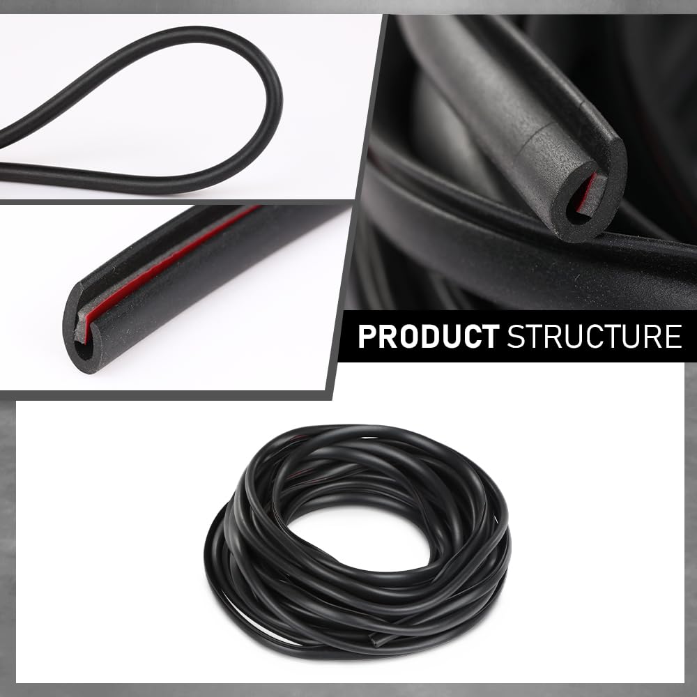 G-PLUS Fender Flare Rubber Seal 60 Feet（18.288m） Fender Flare Edge Trim, Fender Flare Gasket Universal Fit for Car and Truck Wheel Wells