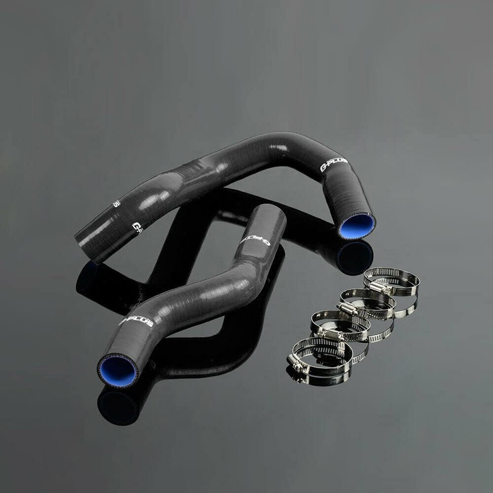 G-PLUS Silicone Radiator Coolant Hose Kit w/Clamps Compatible with Ford F100 F150 F250 Bronco Pickup 1968-1979 (Black 2 PCS)