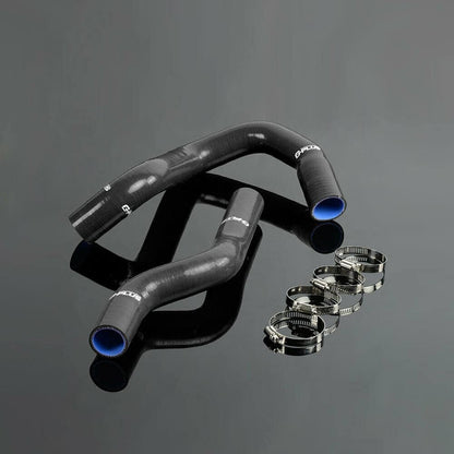 G-PLUS Silicone Radiator Coolant Hose Kit w/Clamps Compatible with Ford F100 F150 F250 Bronco Pickup 1968-1979 (Black 2 PCS)