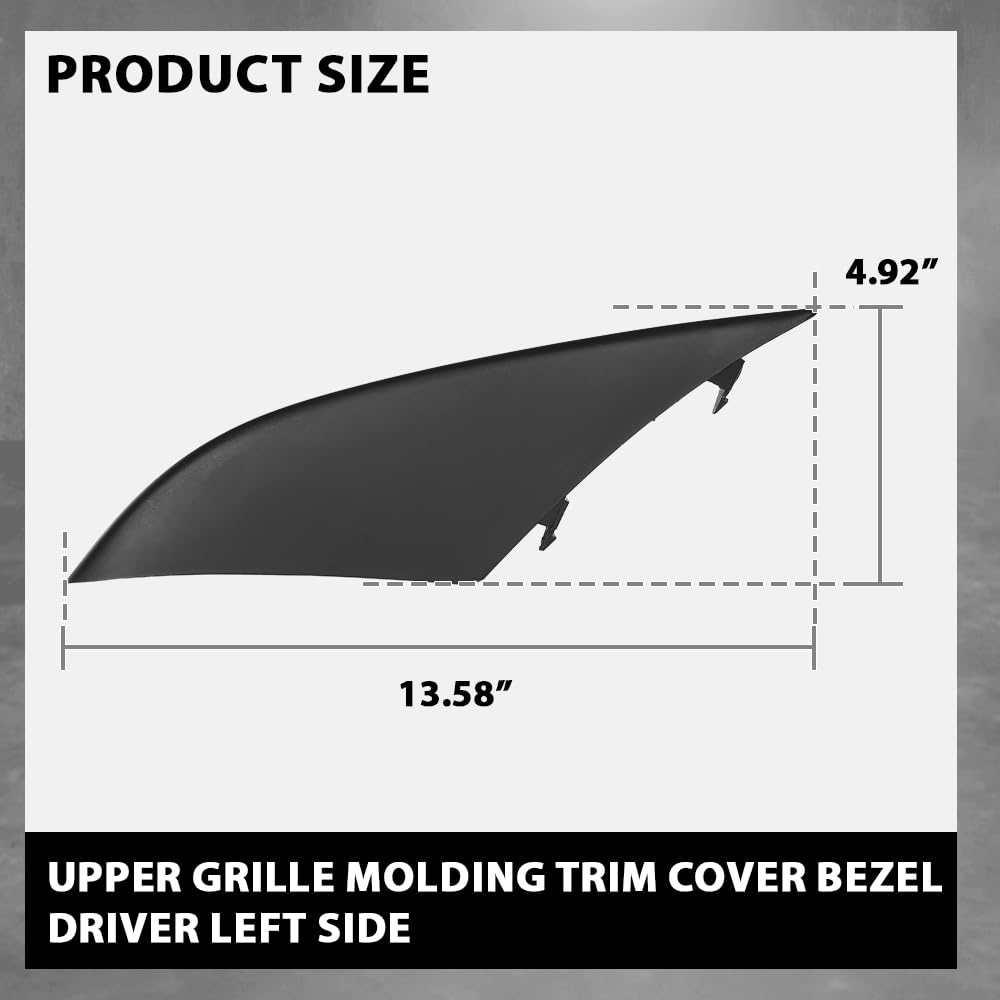 G-PLUS Left Upper Grille Molding Trim Bezel, Compatible with Porsche Macan Base and S Model 2015-2018, Air Intake Grill Trim, Driver Side, 95B8076851E0, 95B807685 1E0, 95B807685
