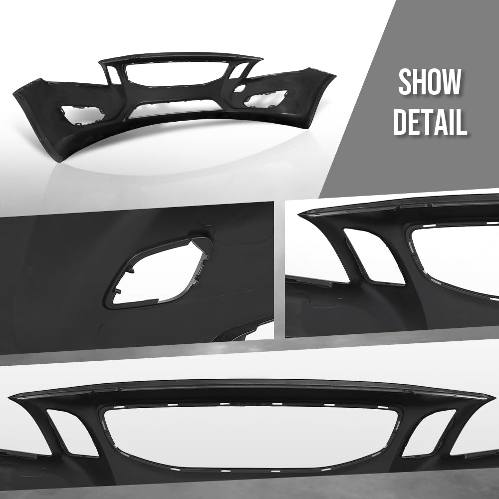 G-PLUS Front Bumper Cover Fascia Compatible with Volvo S60 T5 2012-2013 / T6 2011-2013 398025015, VO1000200 Black