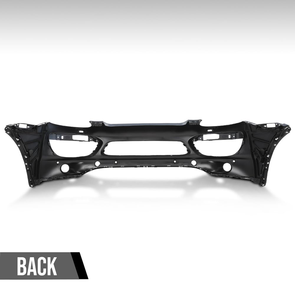 G-PLUS Front Bumper Cover Fascia With Headlight Washer Holes Compatible with Porsche Cayenne 2011 2012 2013 2014 95850522131G2L, PO1000144 Black