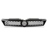 G-PLUS Front Upper Grille Grill Trim Gloss Black Honeycomb W/Chrome Trim Compatible with Volkswagen VW Jetta 2010-2014 5C6853653A