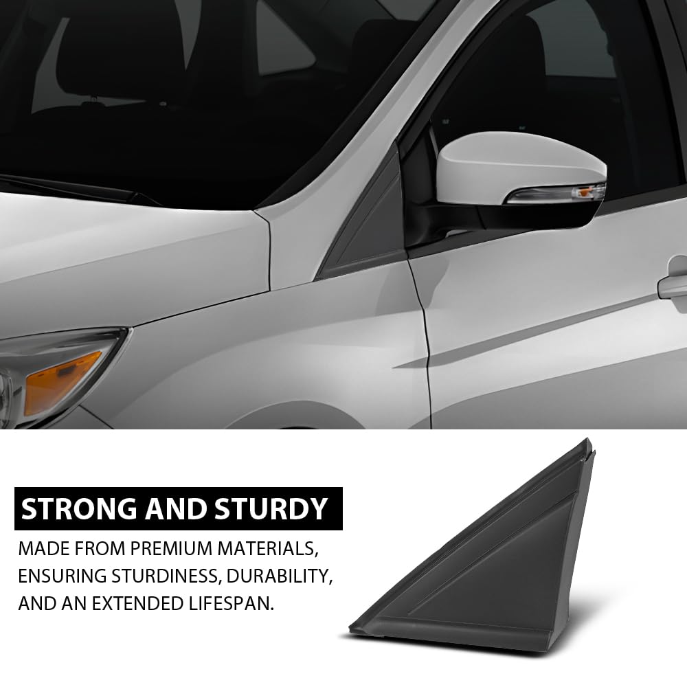 G-PLUS Left Window Mirror Fender Corner Molding Cap Triangle, Compatible with Ford Focus 2012-2018, Passenger Side, CP9Z16003A