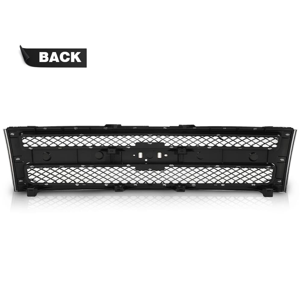 G-PLUS Chrome Truck Grill Compatible with Chevy Silverado 1500 Hybrid 2009-2013/Fit Silverado 1500 XFE 2010-2013/Fit Silverado 1500 LS LT LTZ WT 2007-2013 25810707 19303978 Front Bumper Grille Insert