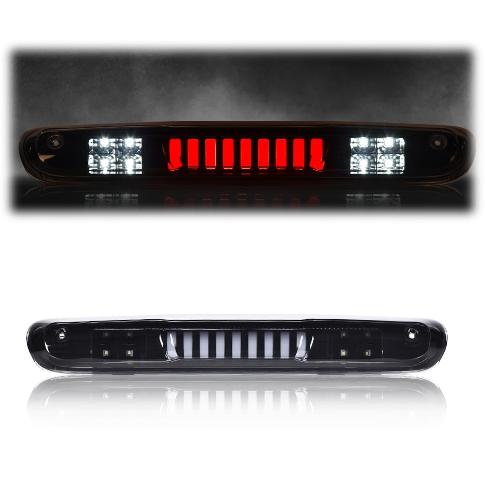 G-PLUS LED Third Brake Light Compatible With 07-14 Chevy Silverado/GMC Sierra,3RD LED Bar Brake/Cargo Light,Type I (Smoky lens Black Housing Amber Reflector)