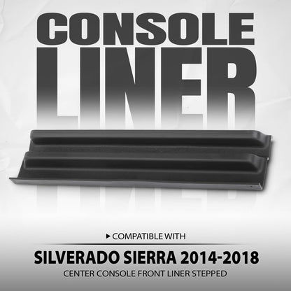 G-PLUS Center Console Front Rubber Liner Stepped Compatible with Chevy Silverado GMC Sierra 2014 2015 2016 2017 2018 2019 22781201 Black