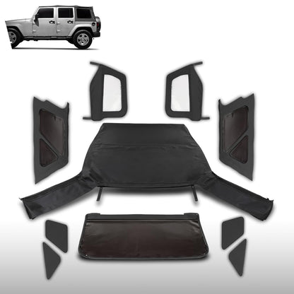 G-PLUS Soft Top with Tinted Windows Compatible with Jeep Wrangler JK Unlimited 2-Door 2007-2009 Black