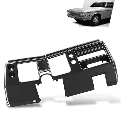 G-PLUS Dash Instrument Panel Bezel Cover, Compatible with Chevy Chevelle El Camino 1968 Without Air Black