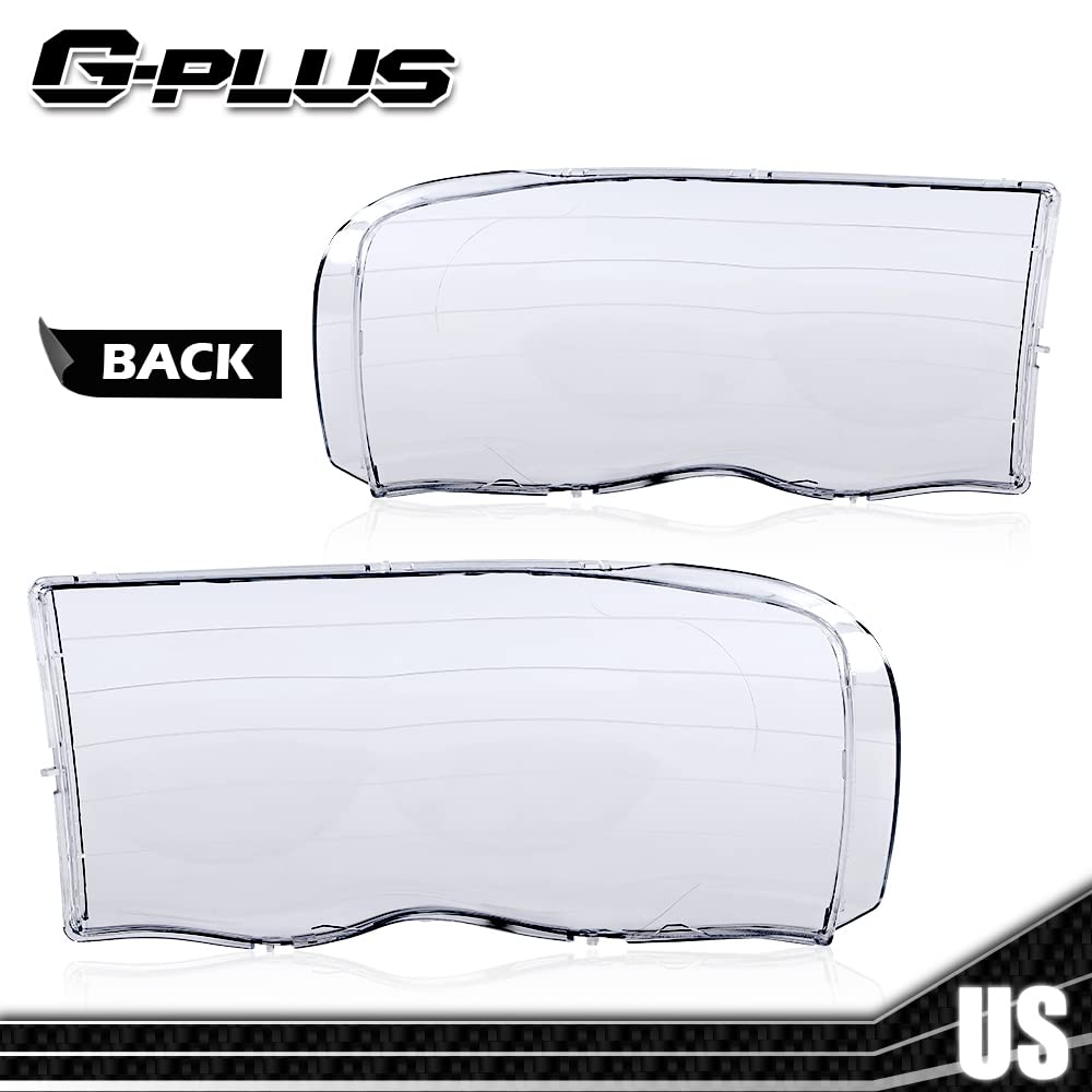 G-PLUS Headlight Lamps Compatible with 2002-2005 Dodge Ram 1500 2500 3500 55077121AF 55077120AF 55077121AG 55077120AG