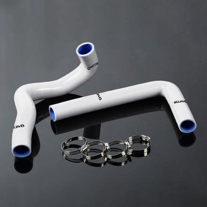 G-PLUS Silicone Radiator Coolant Hose Kit Clamps Compatible With 1997-2002 Toyota Supra JZA80 2JZ-GTE Turbo VVTI,White