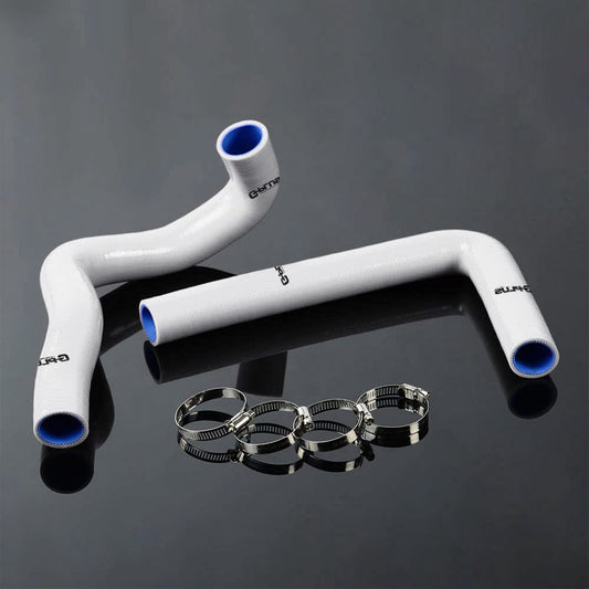 G-PLUS Silicone Radiator Coolant Hose Kit Clamps Compatible With 1997-2002 Toyota Supra JZA80 2JZ-GTE Turbo VVTI,White