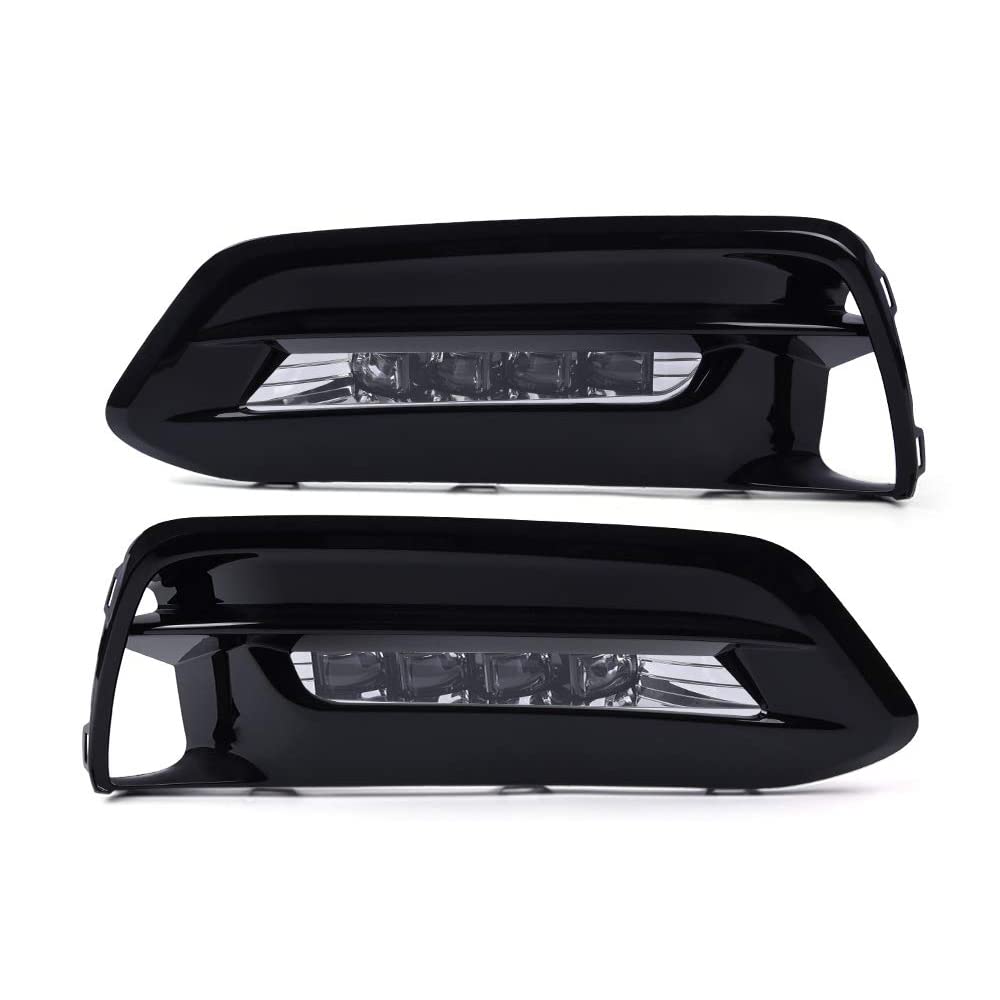 G-PLUS Front Bumper LED Fog Lights Compatible With 2018-2019 Honda Accord Sedan,Fog Lamp Daytime Running Light w/Bezel + Wiring Kit Left & Right Side