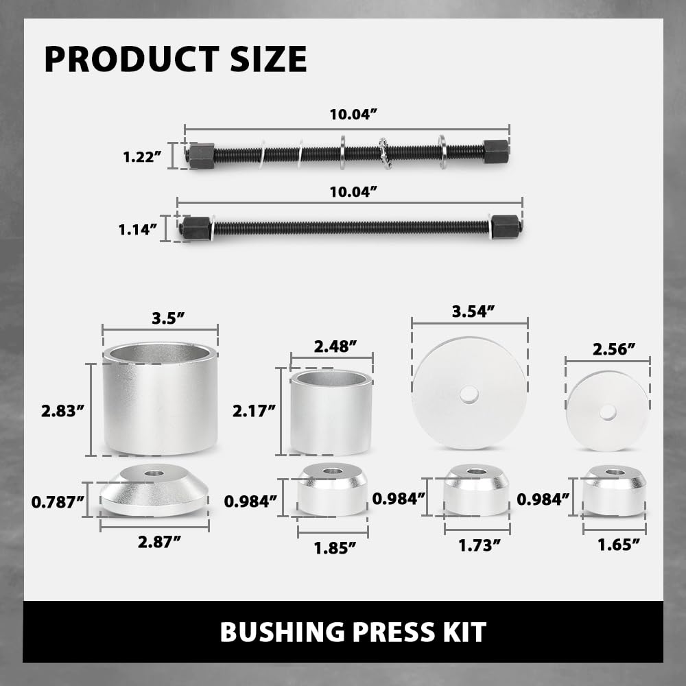 G-PLUS Bushing Press Kit Compatible with VW Audi Not Universal 45 Steel Silver