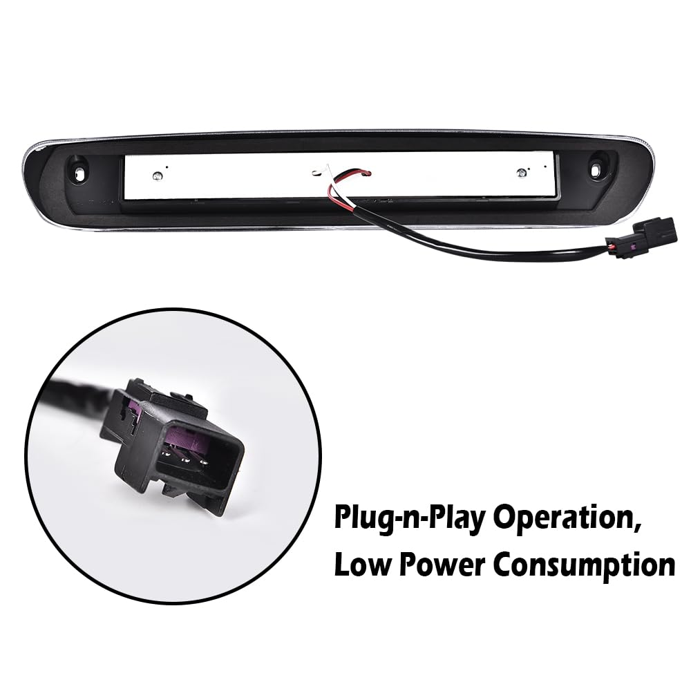 G-PLUS LED Third Brake Light Compatible With 07-14 Chevy Silverado/GMC Sierra,3RD LED Bar Brake/Cargo Light,Type X (Clear lens Black Housing Amber Reflector)