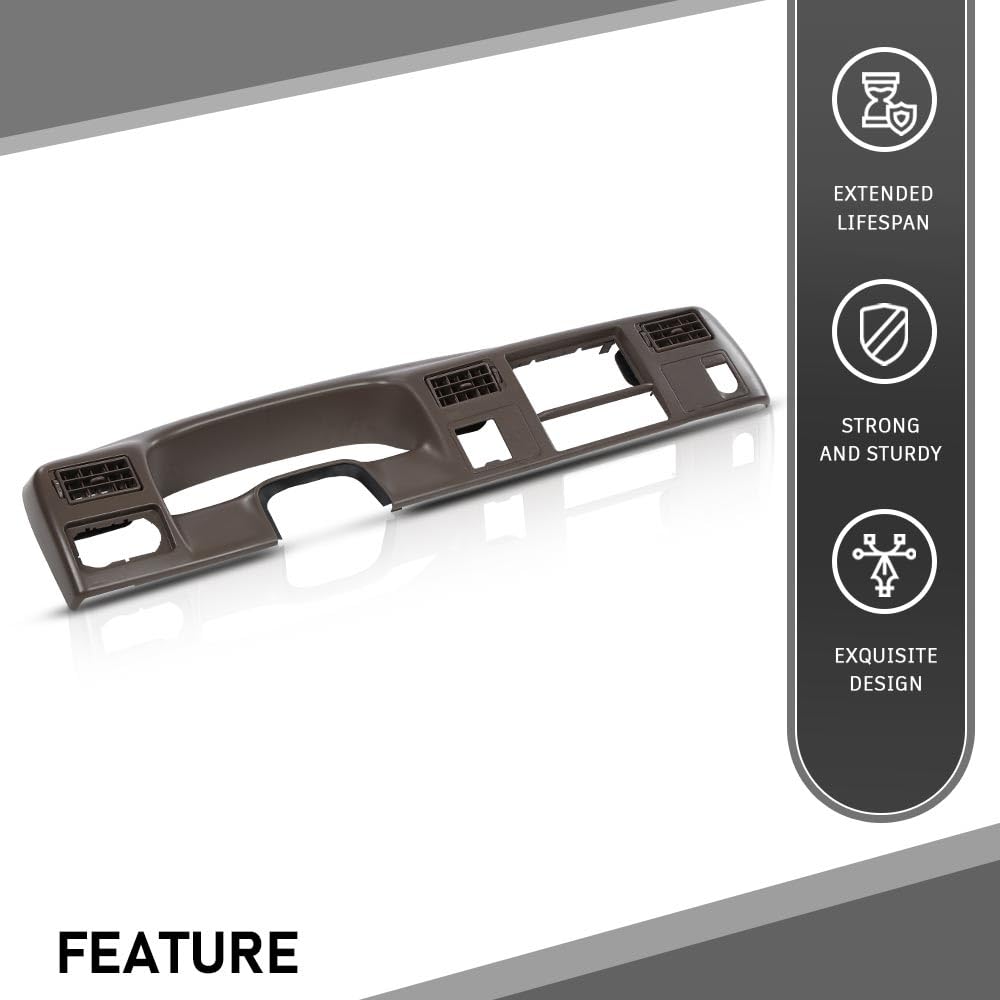 G-PLUS Cluster Radio Dash Trim Bezel Panel w/Hole Compatible with Ford F250 F350 Super Duty 1999-2004 Brown