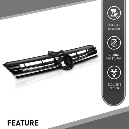 G-PLUS Front Grille Grill Compatible with Volkswagen Golf 2018-2020 5GM853651AFZLL, VW1200176 Black