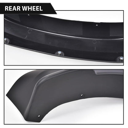 G-PLUS Fender Flares 4PCS Compatible with Chevy Silverado 1500 2019 2020 2021 (Not Fit GMC Sierra/ 2019 LD) Smooth Pocket Riveted Black