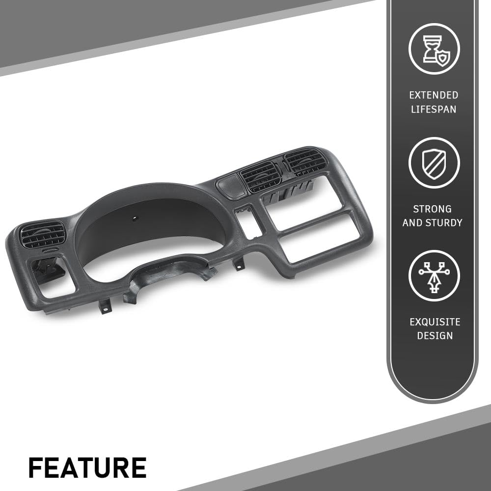 G-PLUS Dashboard Bezel Cluster Dash Bezel Trim Double Din Compatible with Chevy Blazer S10 GMC Jimmy Sonoma 1998-2004 Dark Gray