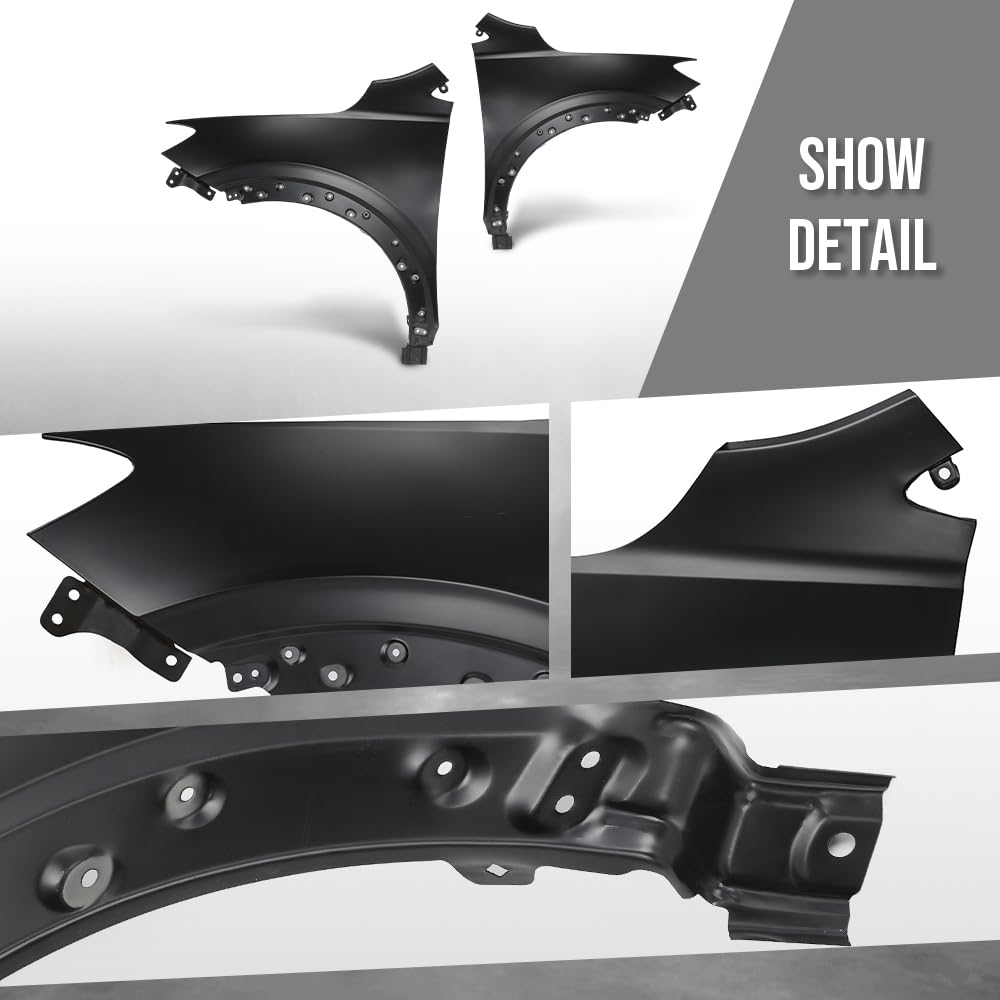 G-PLUS Fenders Pair LH & RH Compatible with Buick Encore GX Preferred 2020-2024 Fit Buick Encore GX (submodel: Avenir, Sport Touring) 2024 42766486, 42766485 Black