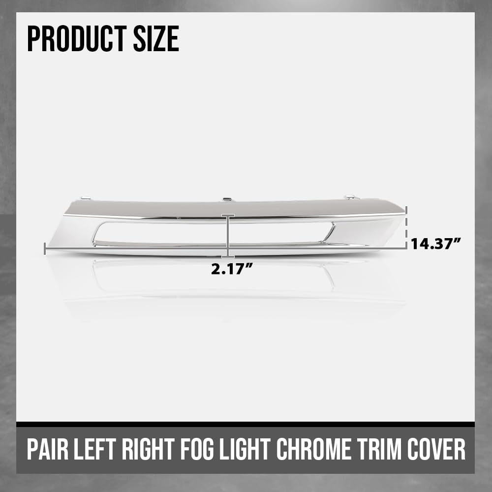 G-PLUS Pair Left Right Fog Light Chrome Trim Cover Compatible with Benz W166 ML-Class ML350 2012-2015 1668850774, 1668850874 Silver