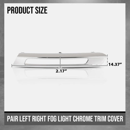 G-PLUS Pair Left Right Fog Light Chrome Trim Cover Compatible with Benz W166 ML-Class ML350 2012-2015 1668850774, 1668850874 Silver