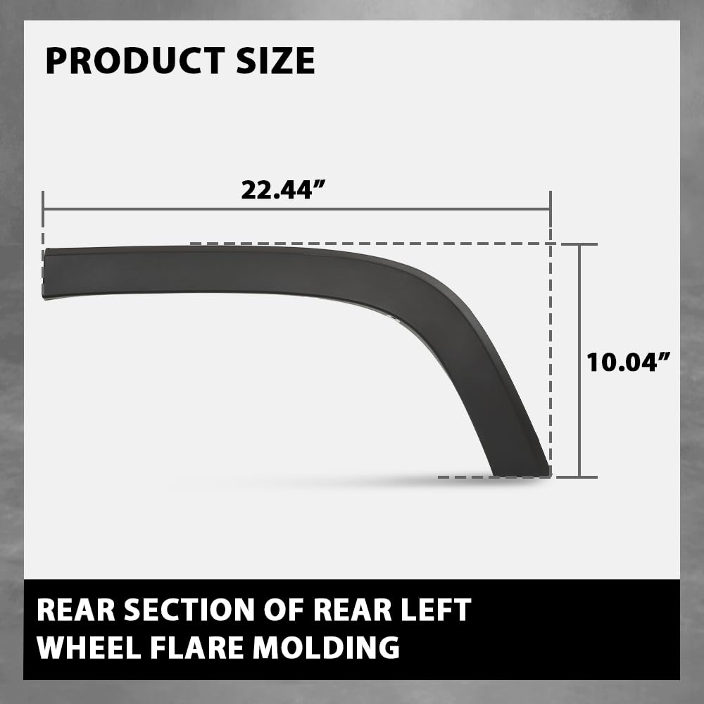G-PLUS Rear Left Wheel Flare Molding, Compatible with Jeep Cherokee 2019-2022, Not Fit For Trailhawk Models 68316003AD, 68316007AB