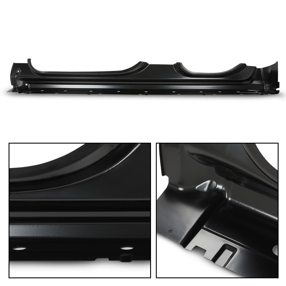 G-PLUS Rocker Panels Left and Right Side Compatible with Chevy Silverado/GMC Sierra Pickup Extended Cab 2014-2018 (Not Fit Crew Cab) Black