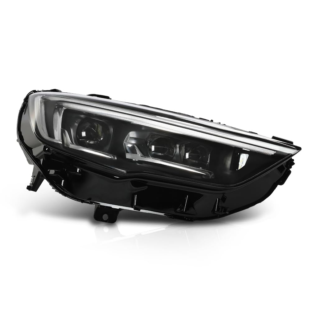 G-PLUS LED Right Side Headlight Assembly Front Headlamp without Bulb Compatible with Buick Regal 2018-2020 39050377 Clear Lens Black Housing Amber Reflector