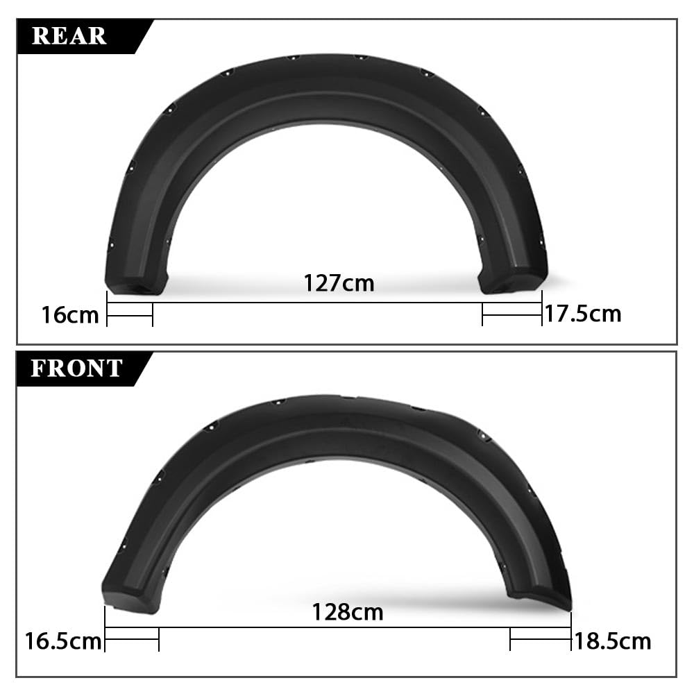 G-PLUS 4PCS Fender Flares Compatible with Ford F150 2009-2014 Styleside with 67.0" / 78.8" / 97.4" Bed Length Models Only, Not Fit Platinum & Raptor Models, Smooth Pocket Riveted