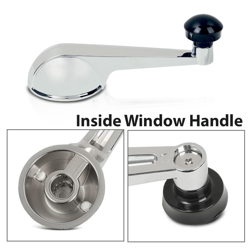 G-PLUS Inside Door Handles and Window Cranks Set Compatible with Chevy & GMC Truck 1947-1966 Chrome