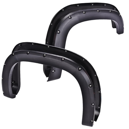 G-PLUS Fender Flares 4 PCS Textured Pocket Riveted Compatible with GMC Sierra 1500 2007-2013 Wheel Flares Protector Cover Trim