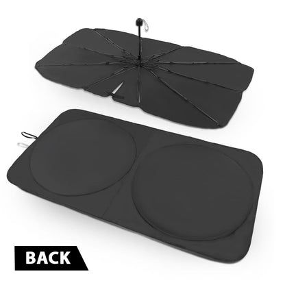 Universal Foldable Windshield Sunshade Sun Shade Umbrella for Cars, Trucks & SUVs,Blocks Heat & Keeps Interior Cool,Long & Short Frequency Demand,Medium (Sunshade 62.99"x33.86",Umbrella 55.12"x31.5")