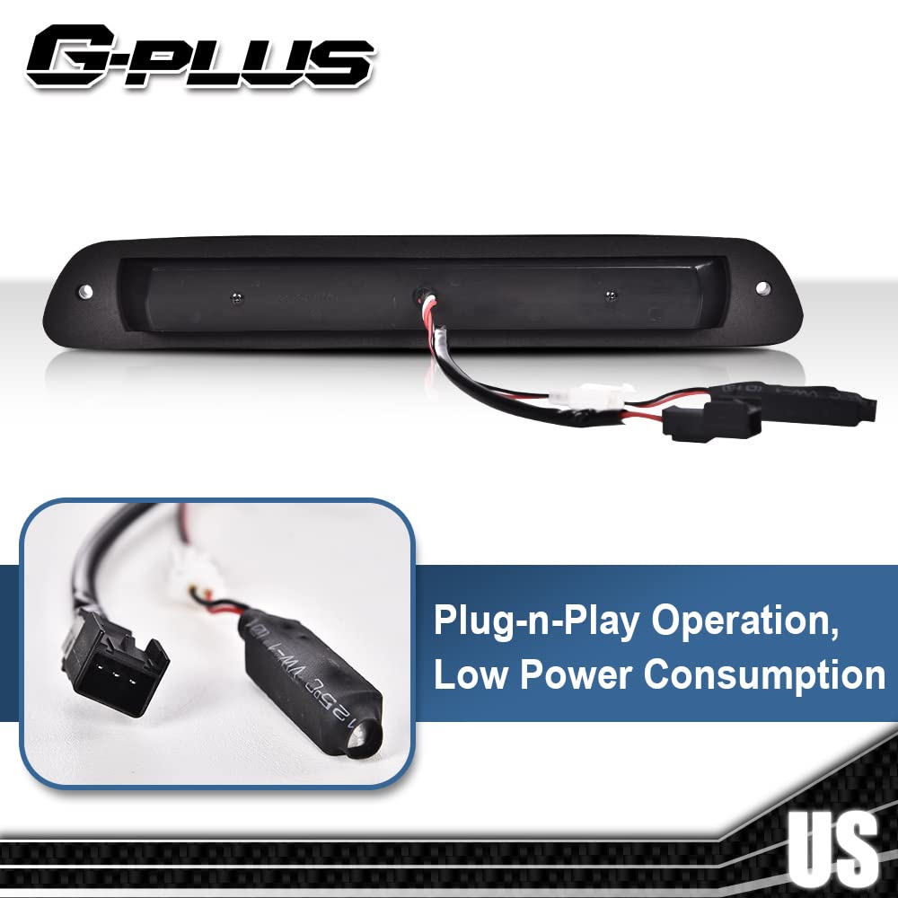 G-PLUS LED 3rd Third Center High Mount X Stop Light Lamp Compatible with 2004-2012 Chevy Colorado/GMC Canyon 2006-2008 Isuzu I-Series 3D LED Bar Tail Brake Light 15286505
