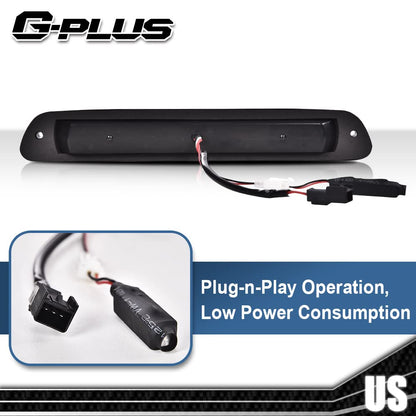 G-PLUS LED 3rd Third Center High Mount X Stop Light Lamp Compatible with 2004-2012 Chevy Colorado/GMC Canyon 2006-2008 Isuzu I-Series 3D LED Bar Tail Brake Light 15286505