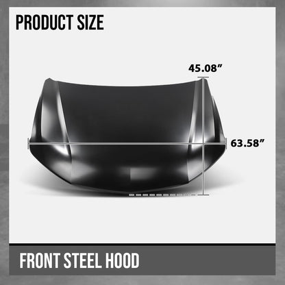 G-PLUS Front Hood Panel Compatible with Chevy Trailblazer 2021-2025 Black