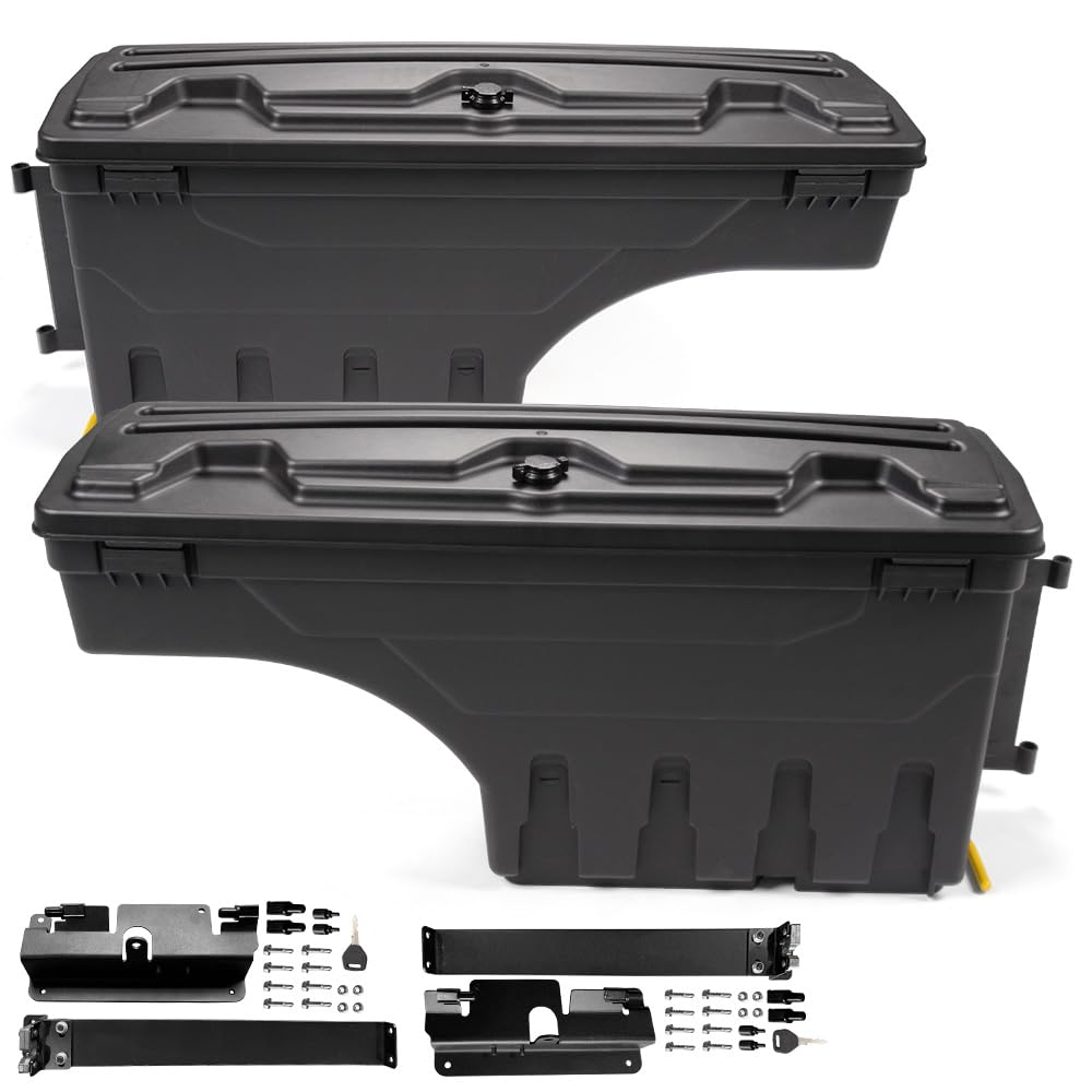 G-PLUS Lockable Storage Box Compatible With Chevy Silverado/GMC Sierra 1500/2500HD/3500HD 2007-2018 Lockable Storage Box Case Truck Bed Toolbox Pair