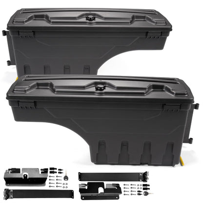 G-PLUS Lockable Storage Box Compatible With Chevy Silverado/GMC Sierra 1500/2500HD/3500HD 2007-2018 Lockable Storage Box Case Truck Bed Toolbox Pair