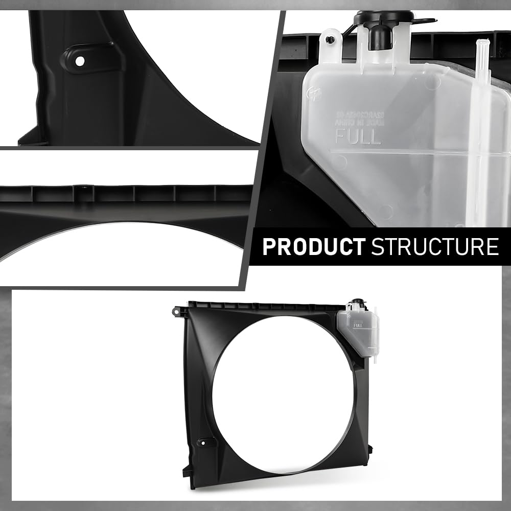 G-PLUS Radiator Cooling Fan Shroud Compatible with Toyota Tacoma (submodel: Base, Pre Runner) 2005-2015 167110C140