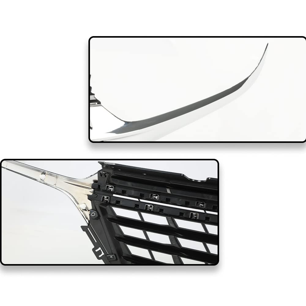 G-PLUS Front Bumper Grille Chrome ABS Plastic Compatible with Chevy Equinox 2022 2023